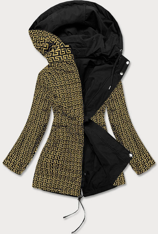 Parka damska 2w1 czarny/żółty (w702big)