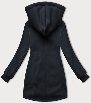 Rozpinana bluza damska z łączonych materiałów LHD grafitowa (AMG-165)