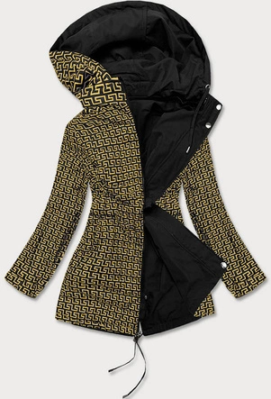 Parka damska 2w1 czarny/żółty (w702big)