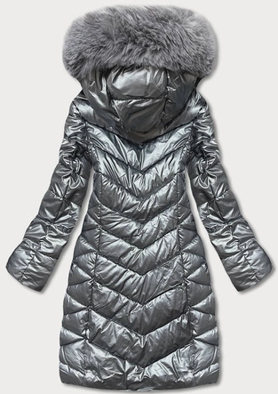 ZIMOWA KURTKA DAMSKA Z KAPTUREM SZARA (TY037-76)