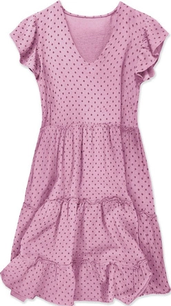 LETNIA SUKIENKA W GROCHY LILAC (584ART)