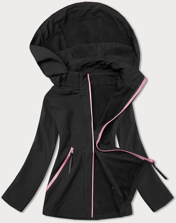 DAMSKA KURTKA NA POLARZE CZARNA (HD183-1)