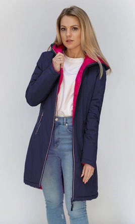 Dwustronna kurtka przejściowa granatowo-amarantowa (7700)
