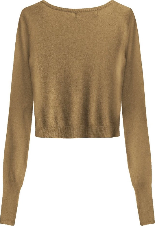 KRÓTKI ZDOBIONY SWETEREK JASNOBRĄZOWY (1550)