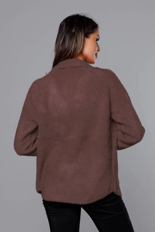 Krótka narzutka alpaka ciemne kakao (CJ65)