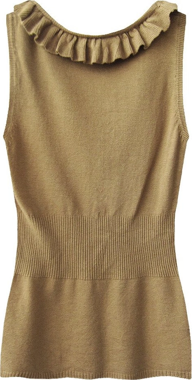 SWETERKOWA BLUZKA NA RAMIĄCZKACH KARMELOWA (1526)