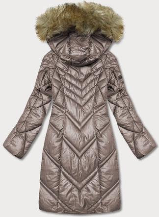 Pikowana kurtka damska cappuccino (H-97-2)