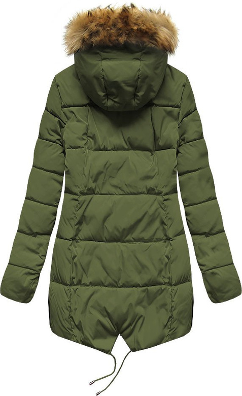 PIKOWANA KURTKA Z KAPTUREM KHAKI (X857X)