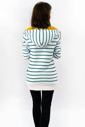 ROZPINANA BLUZA W PASKI BIAŁO-NIEBIESKA (742)