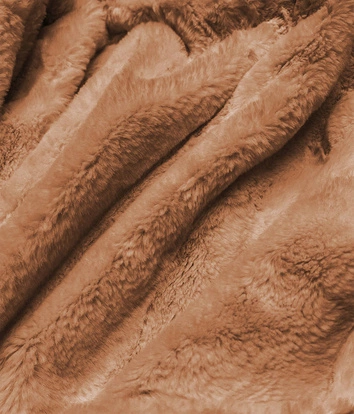 DAMSKA KURTKA JEANSOWA Z FUTRZANĄ PODSZEWKĄ CZARNO - KARMELOWA (9026#)