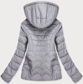 CIENKA PIKOWANA KURTKA DAMSKA SZARA (68-1939)