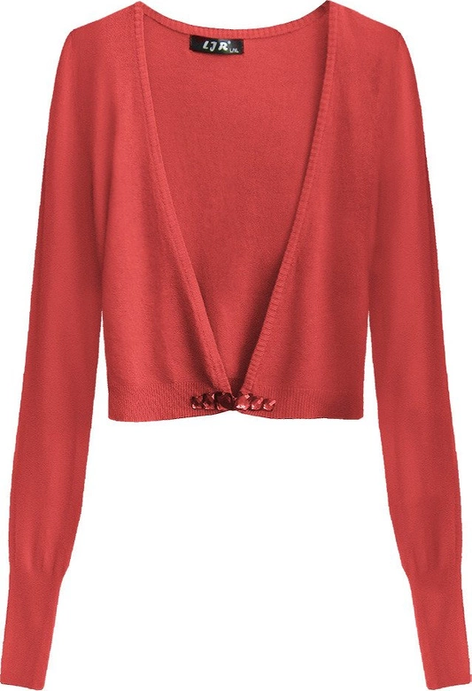 KRÓTKI ZDOBIONY SWETEREK CZERWONY (1550)