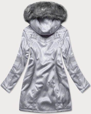 ZAMSZOWA DAMSKA KURTKA ZIMOWA Z KAPTUREM WRZOSOWA (6516BIG)