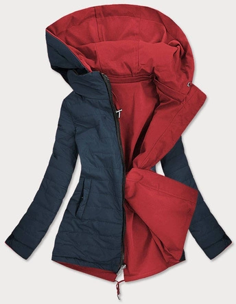 DWUSTRONNA KURTKA DAMSKA CZERWONO-GRANATOWA (W505)