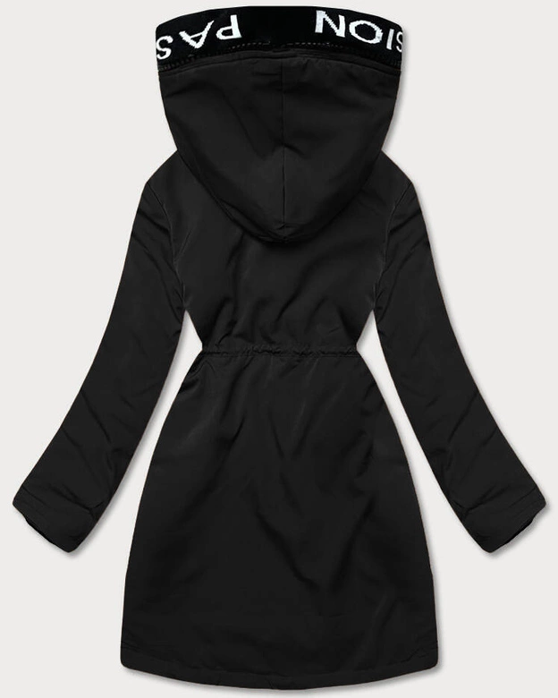 Damska kurtka z futrzaną podszewką czarna (B8115-1)