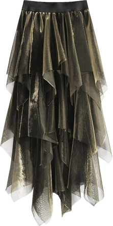 BŁYSZCZĄCA TIULOWA SPÓDNICA ZŁOTA (530ART)