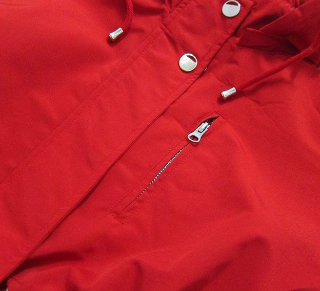 Dwustronna parka damska z kapturem czerwona-moro (xw665x)