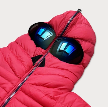 KURTKA DAMSKA ZIMOWA Z GOGLAMI RÓŻOWA (CX582W)