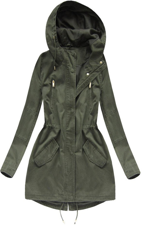 PARKA Z KAPTUREM KHAKI (X7099X)