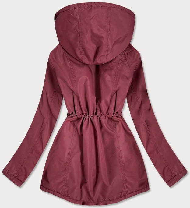 KURTKA DAMSKA Z KAPTUREM BORDOWA (B2660-98032)