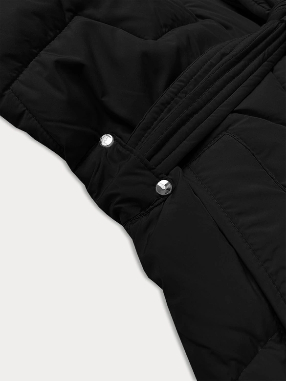 Przejściowa kurtka damska z paskiem J Style czarna (16M9176-392)