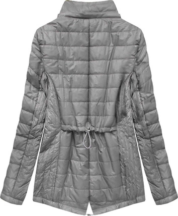 PIKOWANA KURTKA Z KAPTUREM SZARA (B2621)