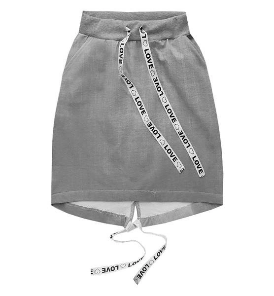 SPÓDNICA IMITUJĄCA JEANS SZARA (3011-6)