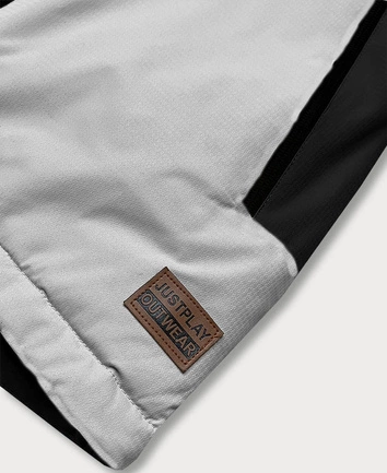 KURTKA NARCIARSKA DAMSKA CZARNO-SZARA (B2382)