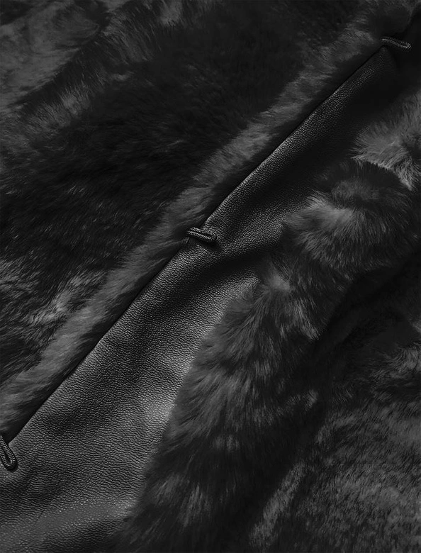KRÓTKA KURTKA DAMSKA FUTRO CZARNA (31148)