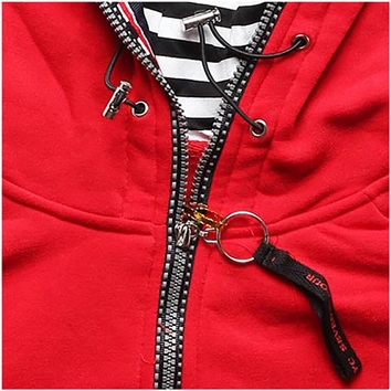 BLUZA Z KAPTUREM CZERWONA (525A)