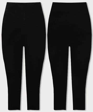 Bawełniane legginsy rybaczki czarne (YW01045-a1)