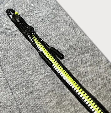 Dresy męskie z kolorowymi zamkami szare (8K220-2)