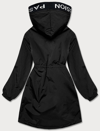 ASYMETRYCZNA DAMSKA PARKA CZARNA (BR8002-1)