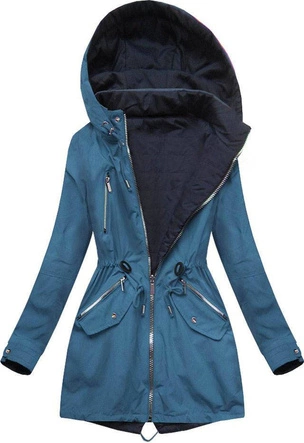 DWUSTRONNA PARKA Z KAPTUREM NIEBIESKO-GRANATOWA (W302)