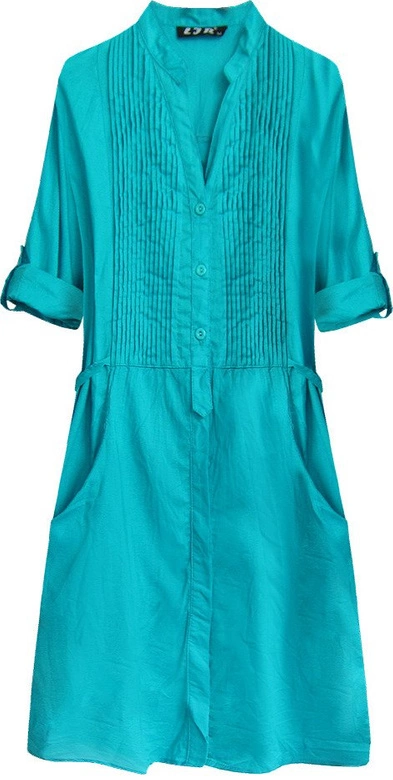 DŁUGA KOSZULA Z ZAKŁADKAMI MORSKA (1032)