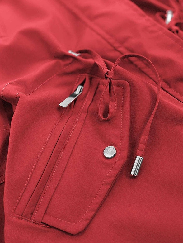 DWUSTRONNA KURTKA DAMSKA CZERWONO-GRANATOWA (W505)