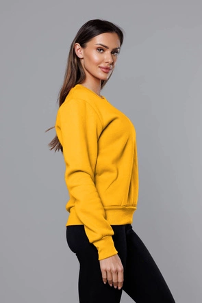 Bluza dresowa damska ze ściągaczami żółta (w01-68)