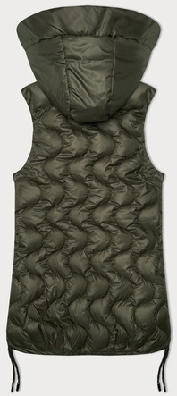 Bezrękawnik damski z ozdobnym pikowaniem S'West khaki (B8338-11)