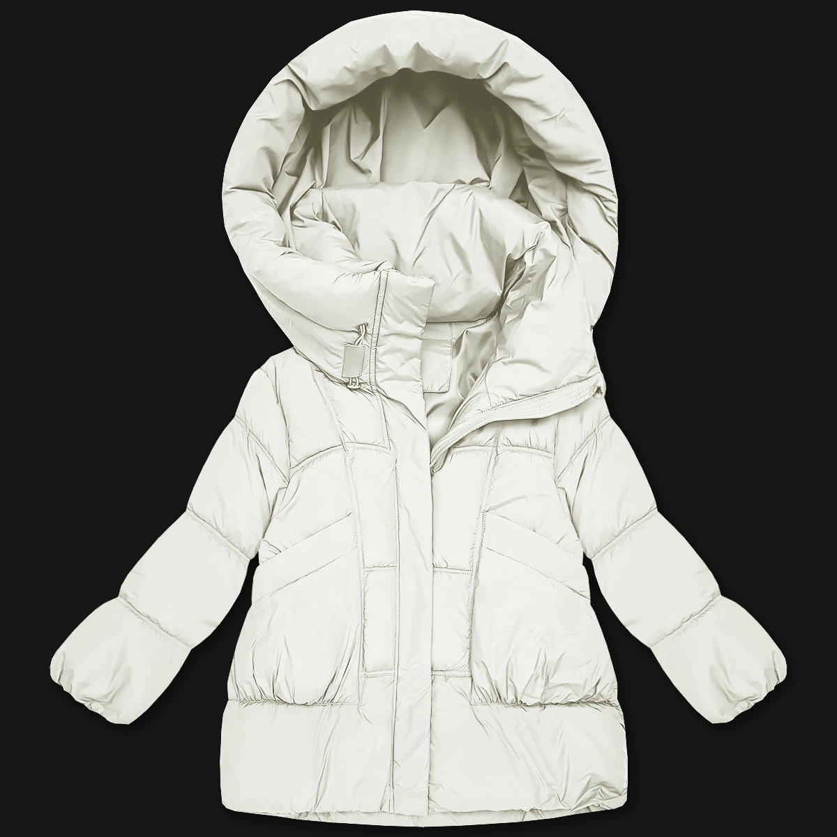 Puchowa damska kurtka oversize S'West złamany biały (B8539-26)