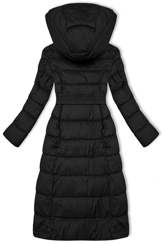 Długa zimowa kurtka damska Libland czarna (7704)