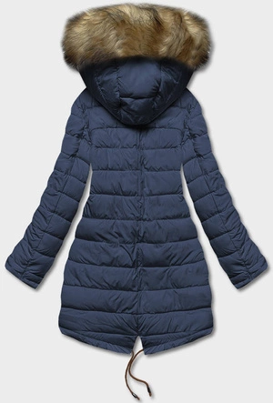 Dwustronna kurtka damska zimowa karmel-granat (2M-21508)