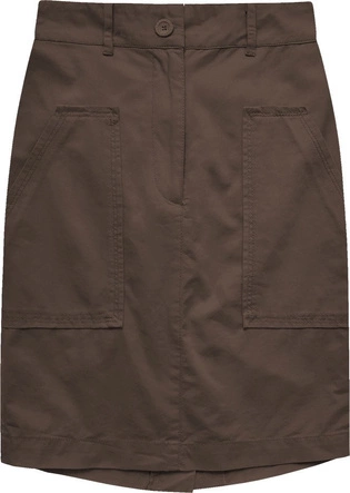 SPÓDNICA Z WYSOKIM STANEM BRĄZOWA (X2222X)