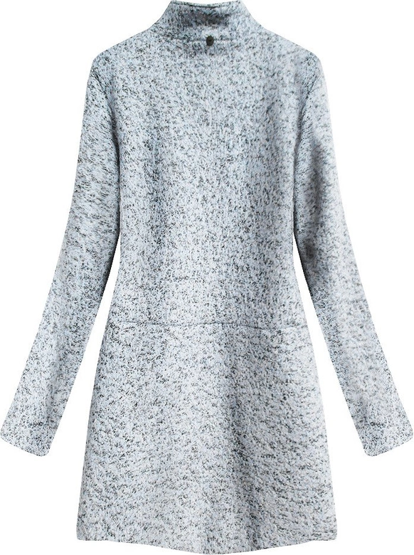 KRÓTKI PŁASZCZ Z KAPTUREM JASNOSZARY (516ART)