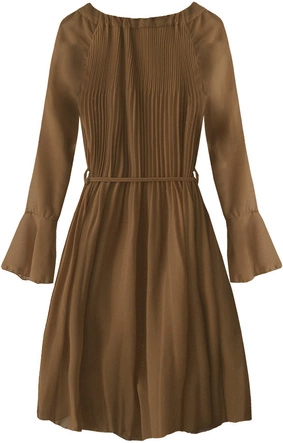 PLISOWANA SUKIENKA HISZPANKA BRĄZOWA (241ART)