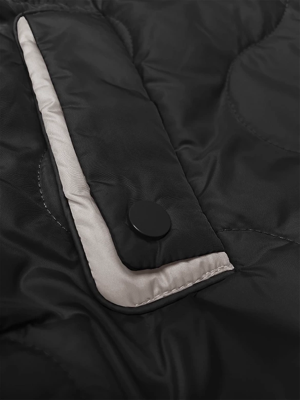 Krótki bezrękawnik damski z odpinanym kapturem BH Forever czarny (BH-2414)