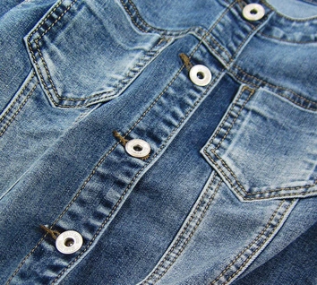 KRÓTKA KURTKA DAMSKA JEANSOWA NIEBIESKA (C016)