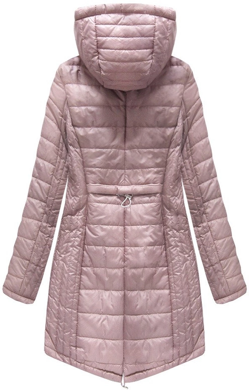 DŁUGA PIKOWANA KURTKA ANTYCZNY RÓŻ (B1088-30)