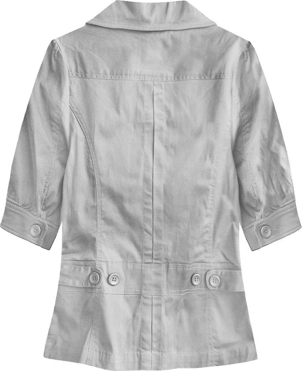 BAWEŁNIANY ŻAKIET Z KRÓTKIM RĘKAWEM JASNOSZARY (X1022X)