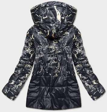 Damska kurtka z nadrukiem czarna (7769)