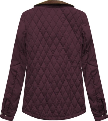 PIKOWANA KURTKA Z KOŁNIERZEM BORDOWA (25004LJ)